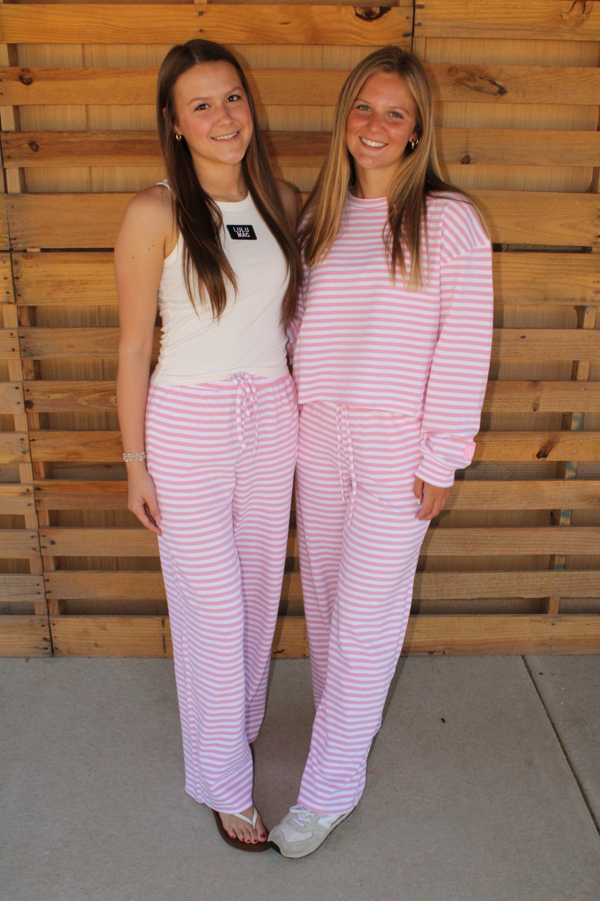 Light Pink Stripe Lulu Mac Pants