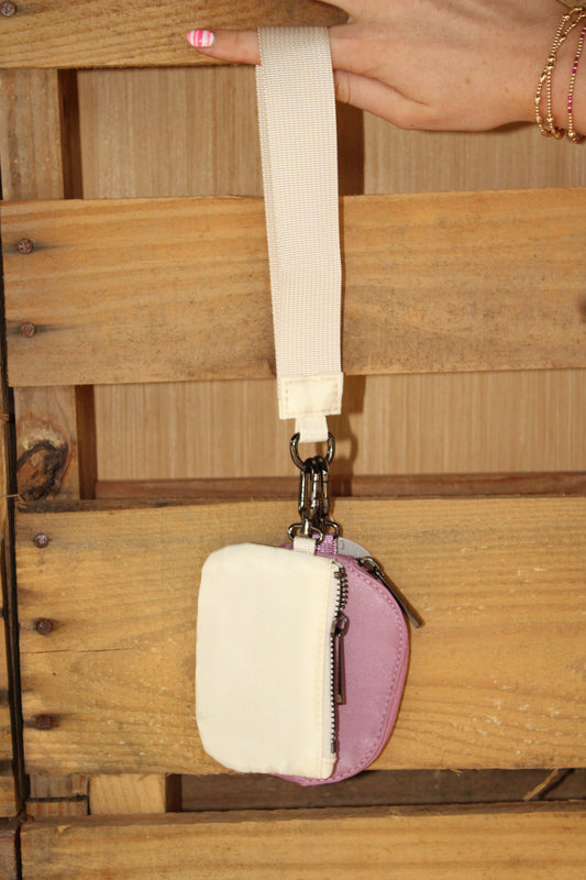 Cream/Mauve Lulu Mac Keychain