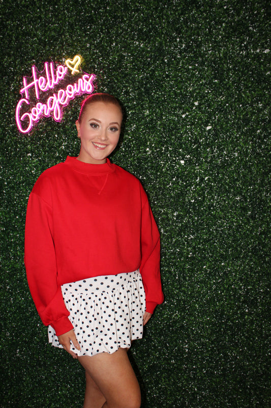 Cherry Red Mockneck