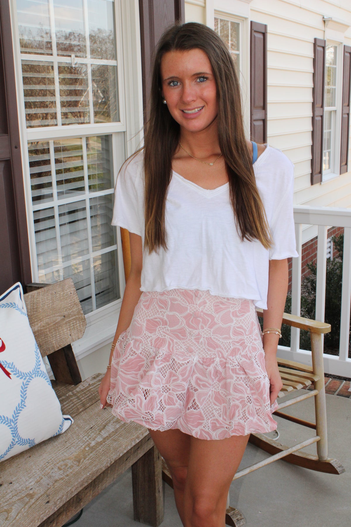 Pink Floral Skirt