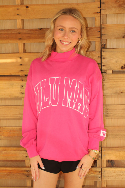Hot Pink Lulu Mac Mockneck