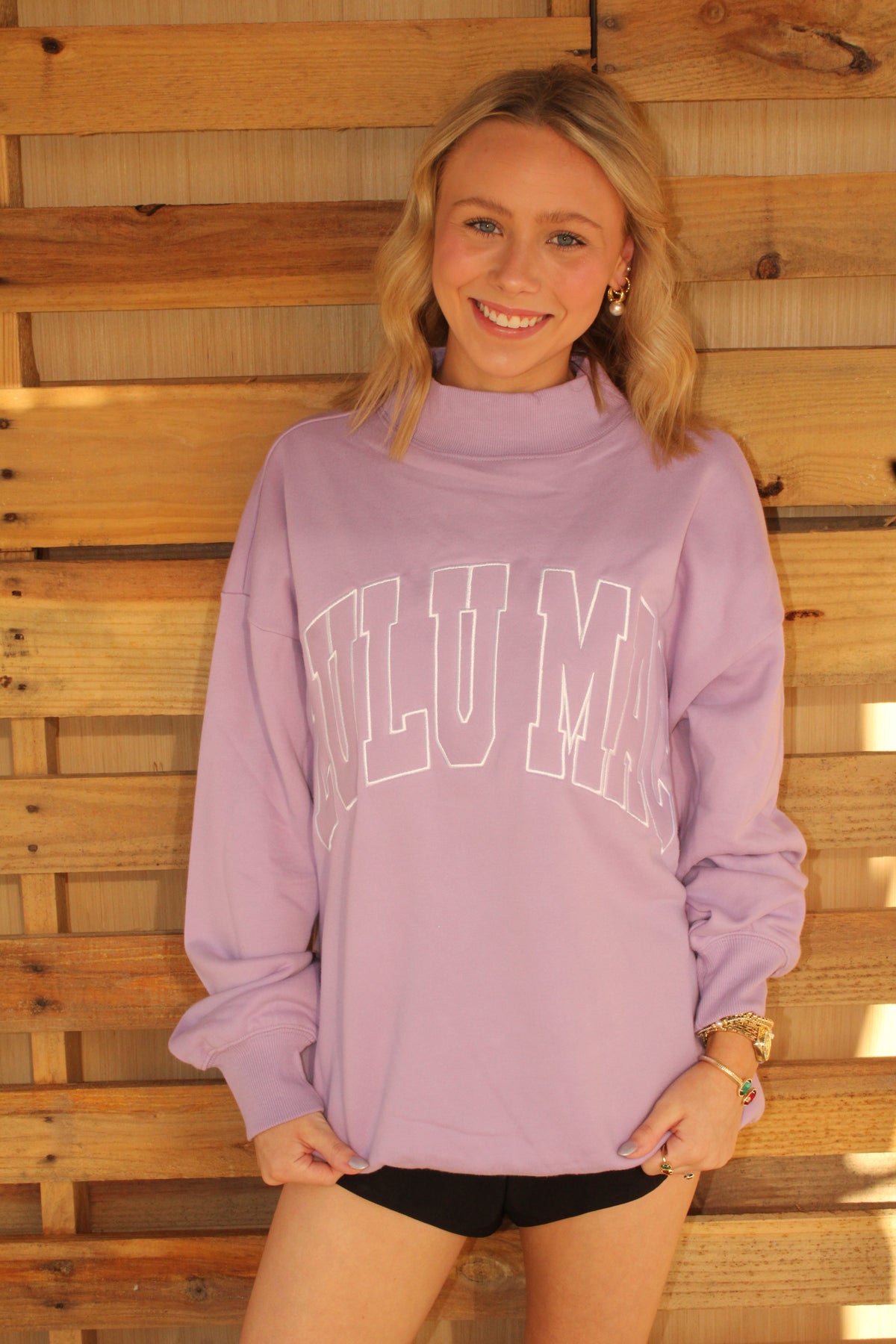 Lavender Lulu Mac Mockneck