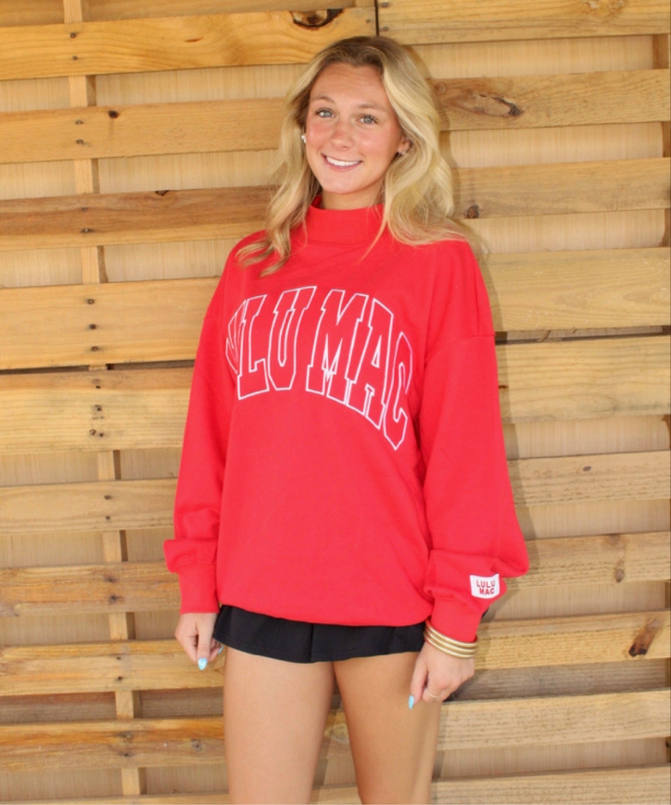 Red Lulu Mac Mockneck