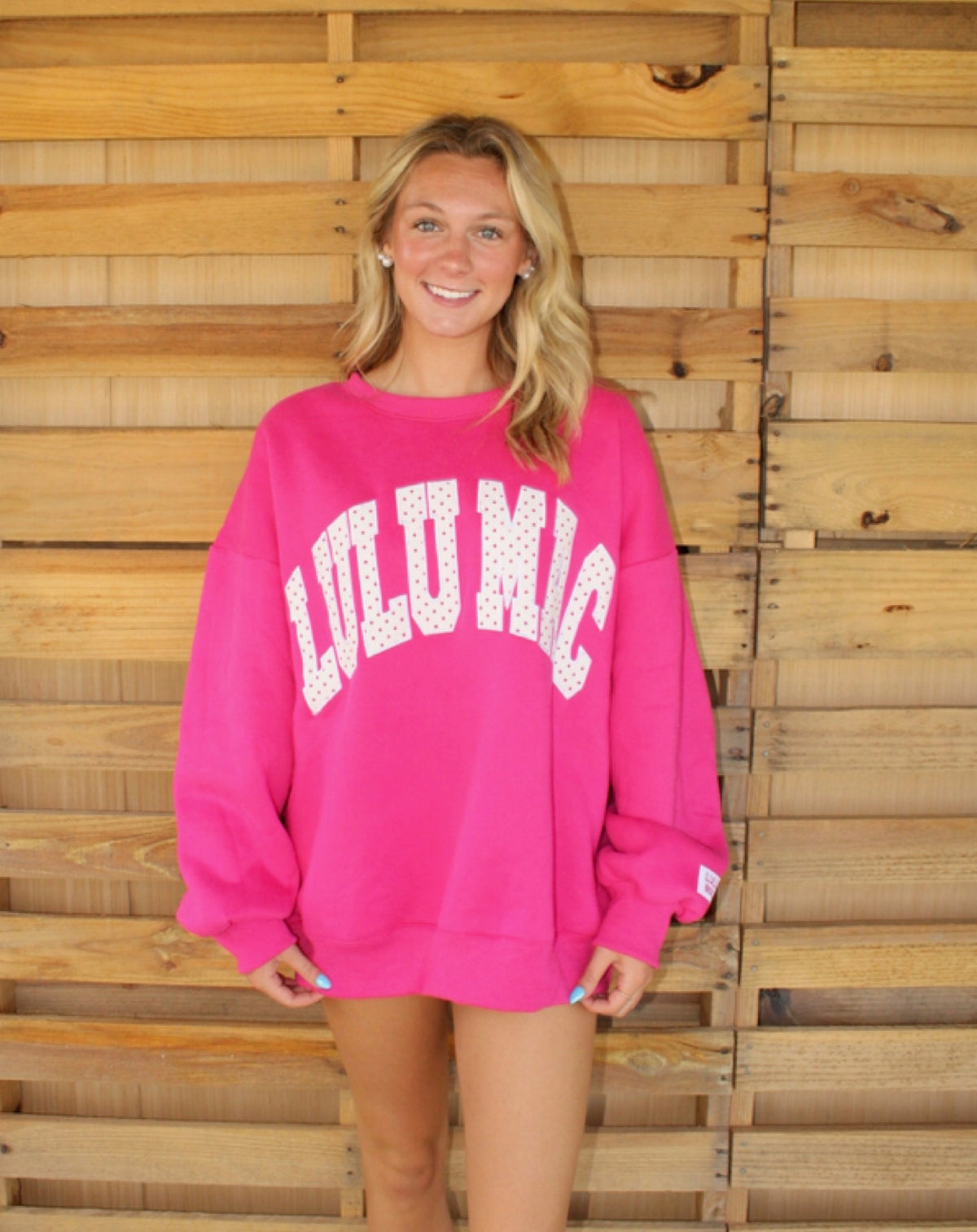 Pink Polka Dot Lulu Mac Crewneck