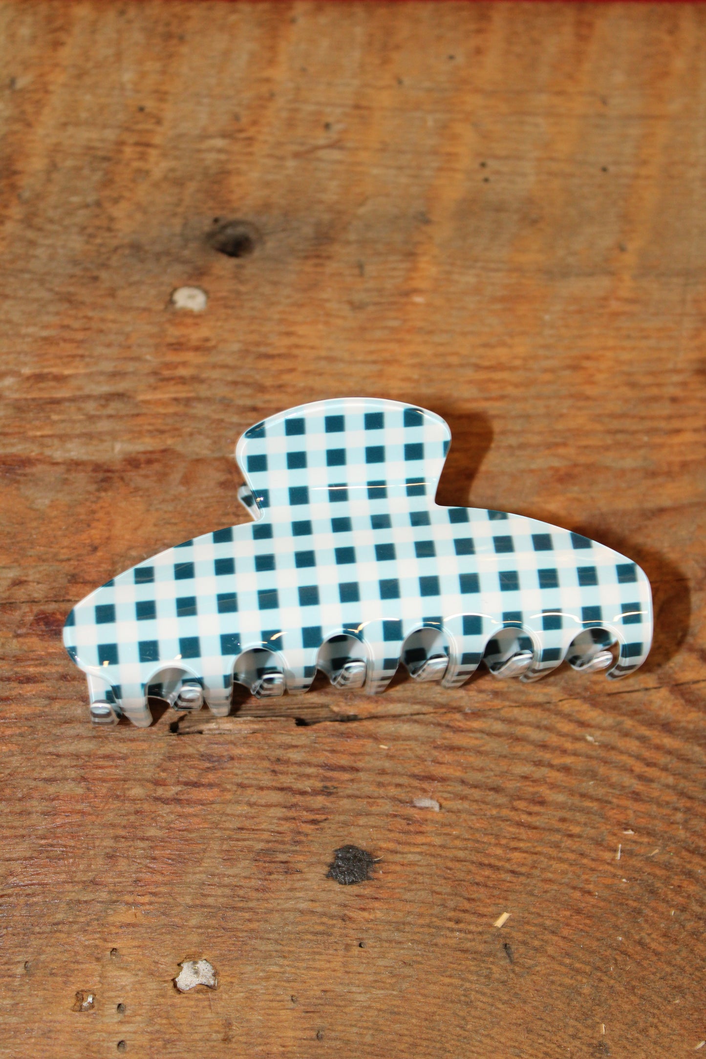 Blue Plaid Claw Clip