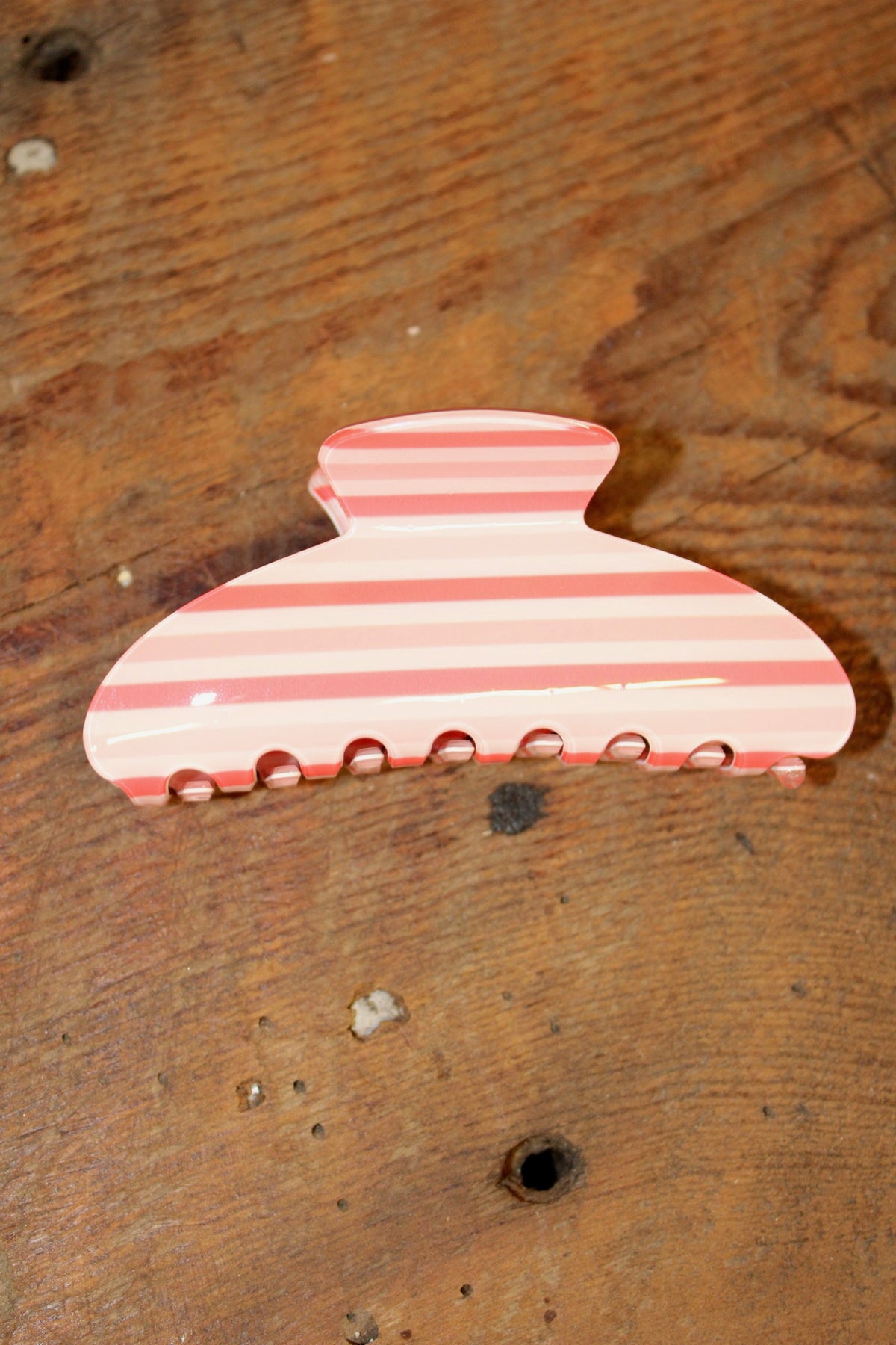 Red/Pink Stripe Claw Clip