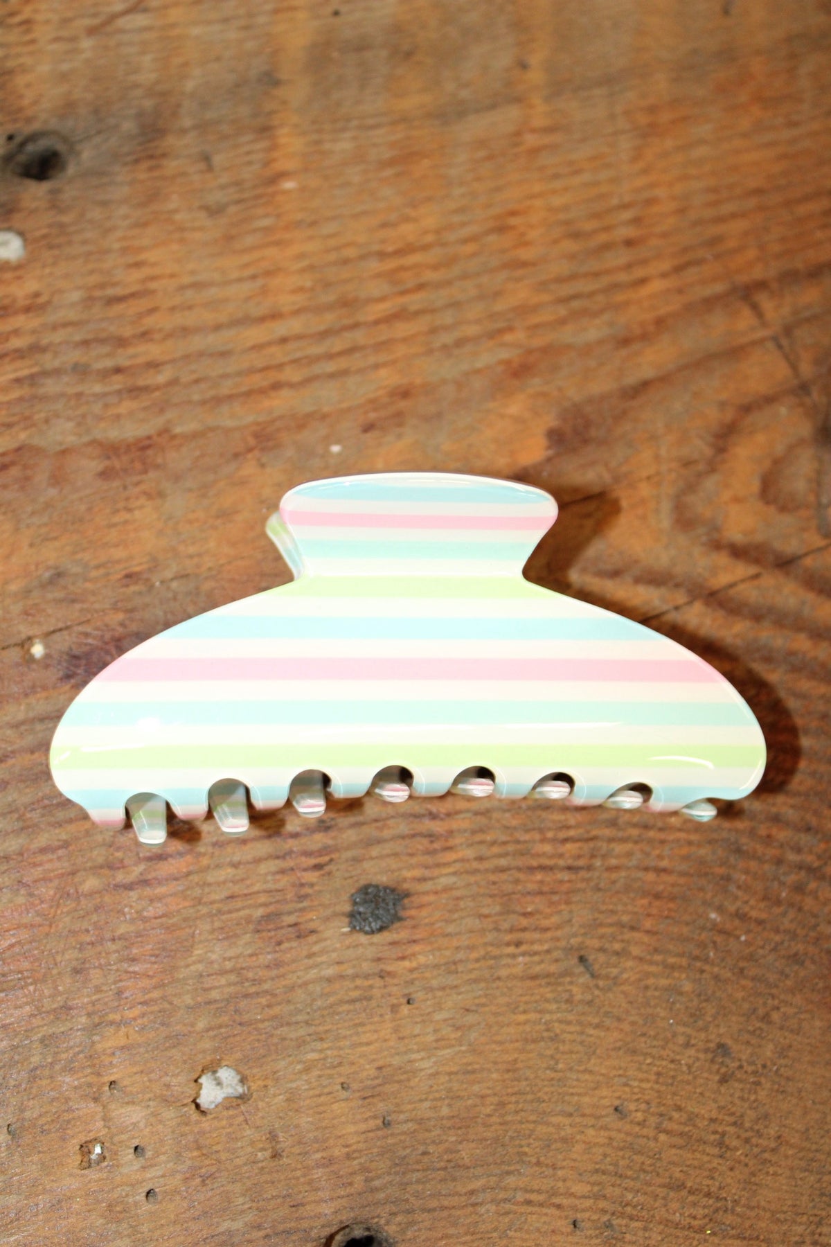 Multi Color Stripe Claw Clip