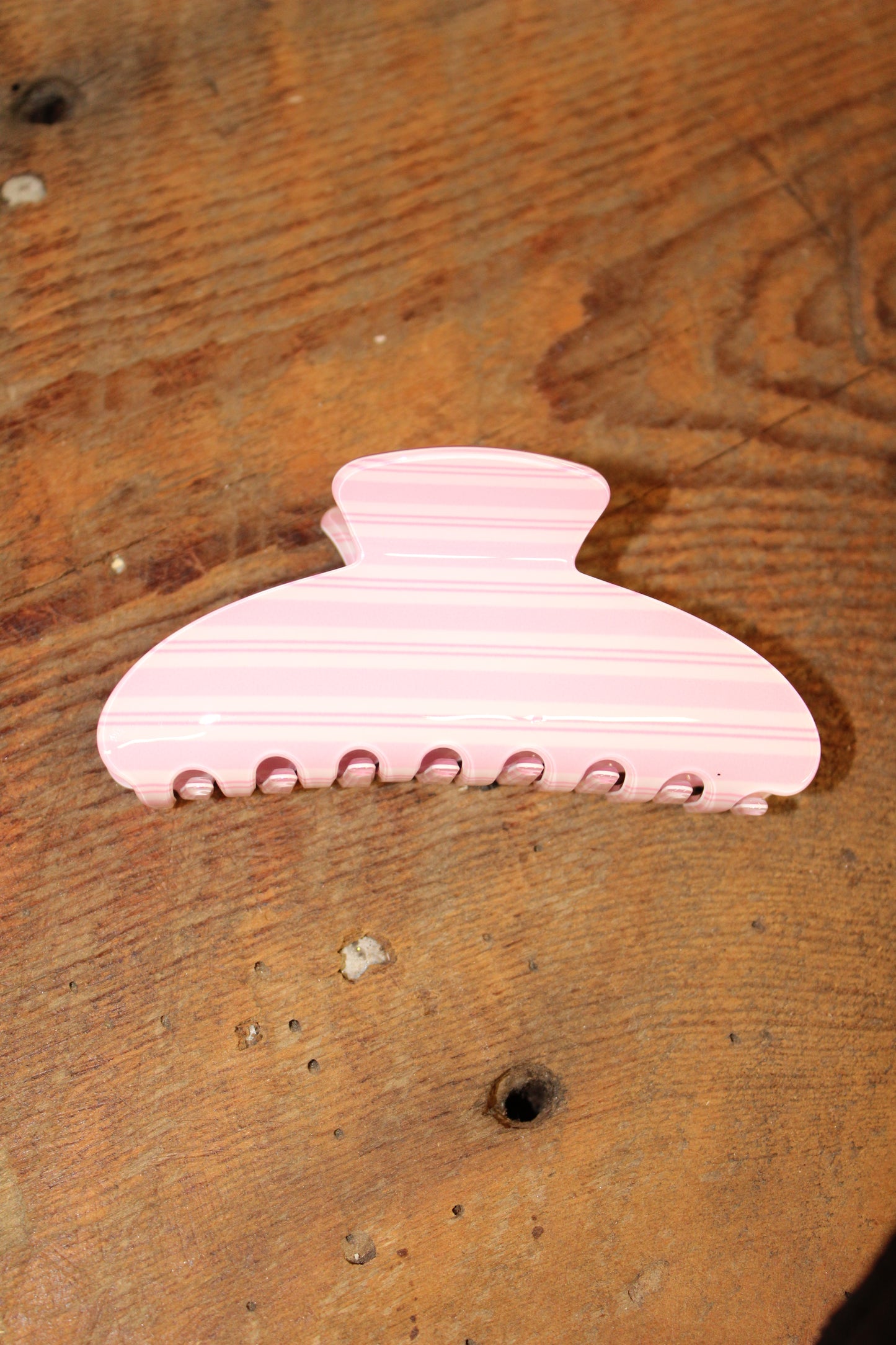 Pink Stripe Claw Clip