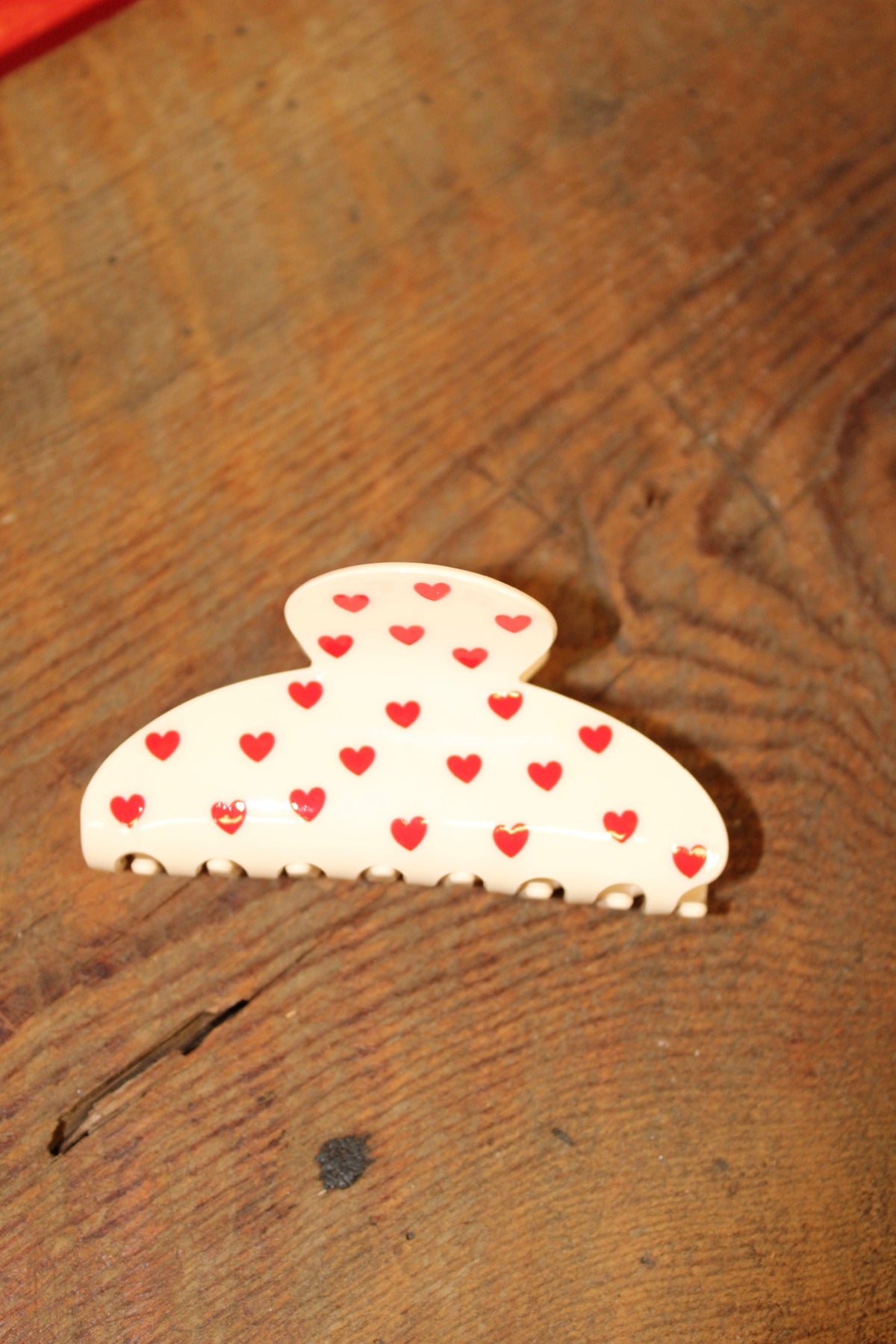 White Heart Claw Clip