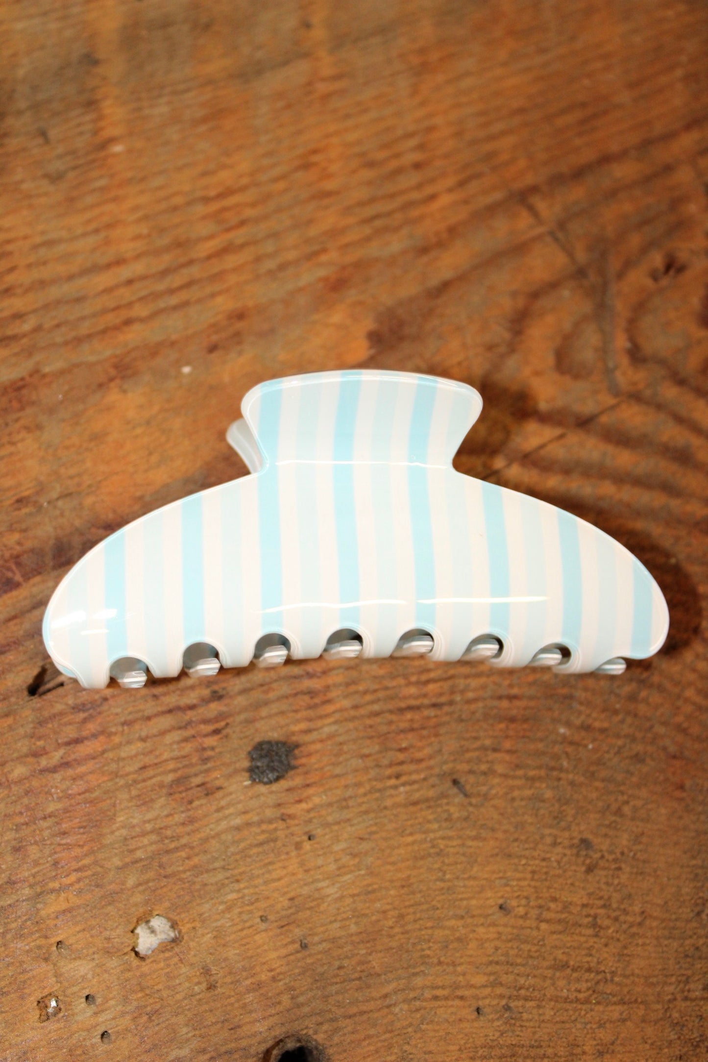 Blue Striped Claw Clip