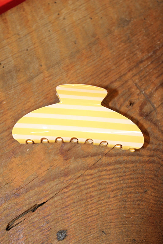 Yellow Stripe Claw Clip