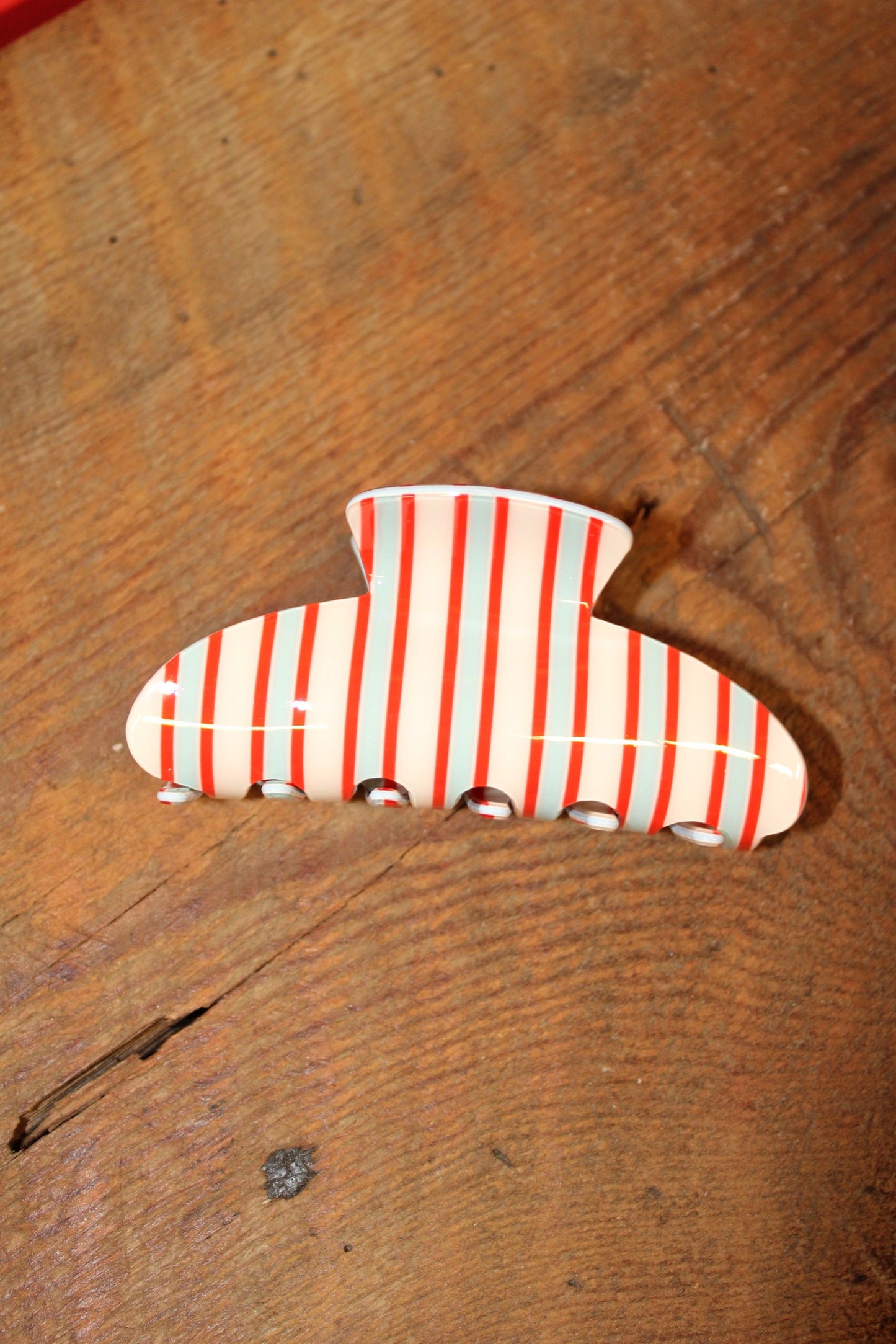 Red & Blue Stripe Claw Clip