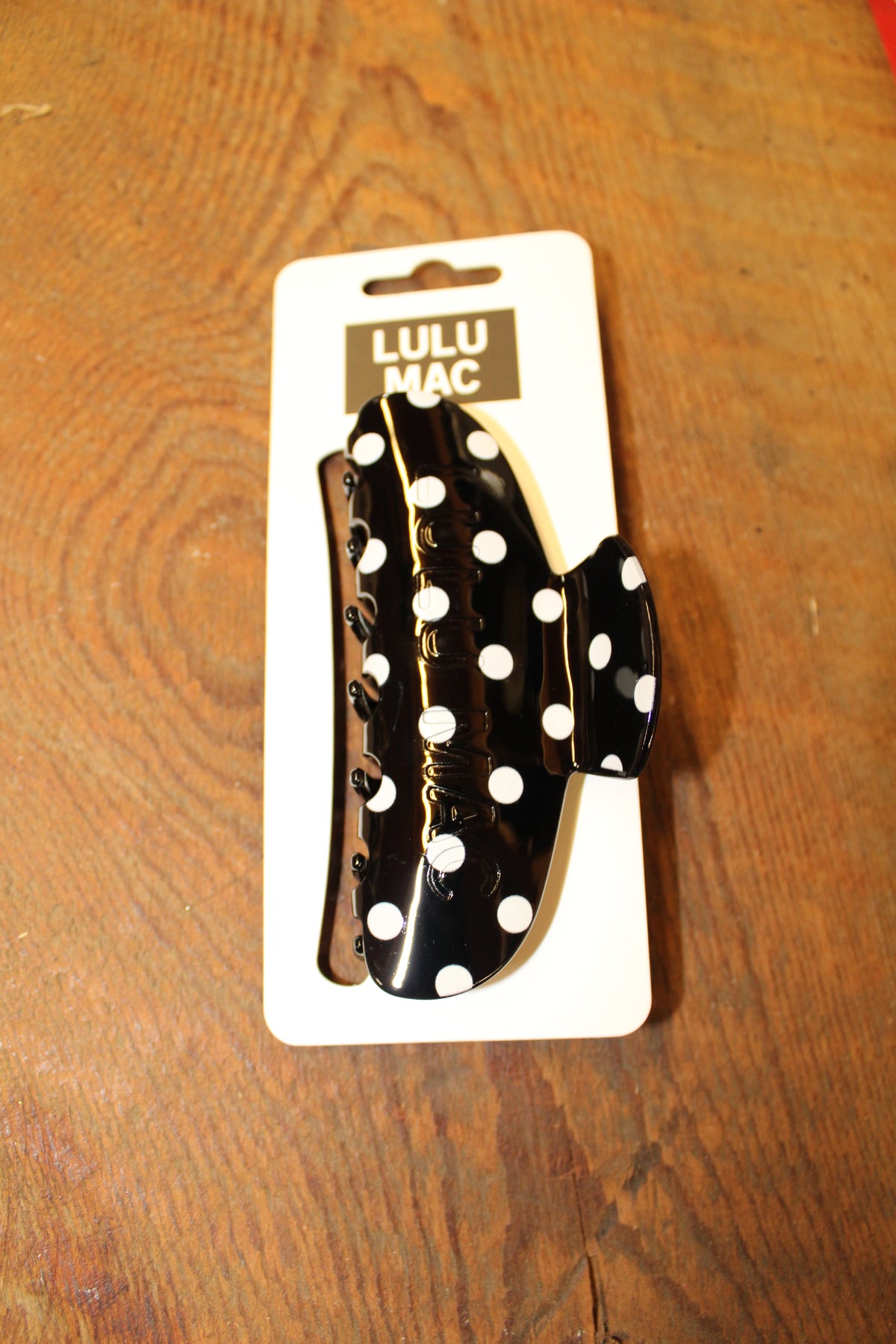Black & White Polka Dot Lulu Mac Claw Clips
