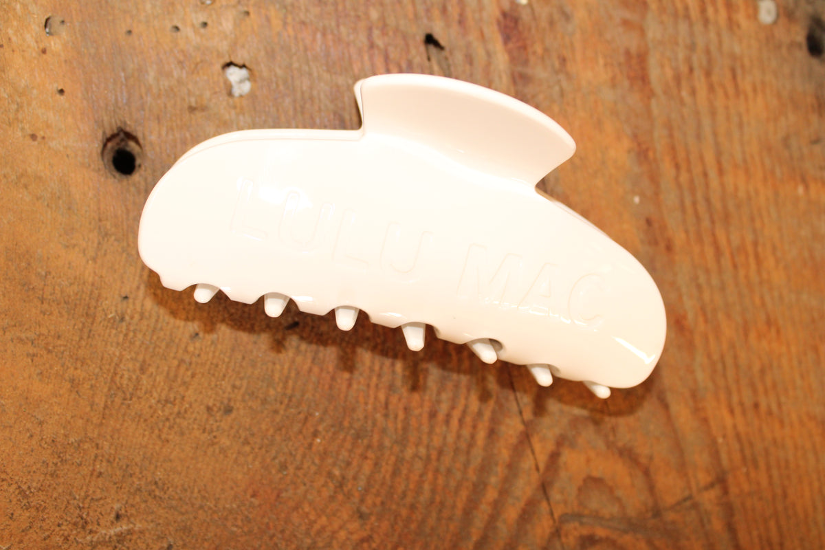 White Lulu Mac Claw Clip