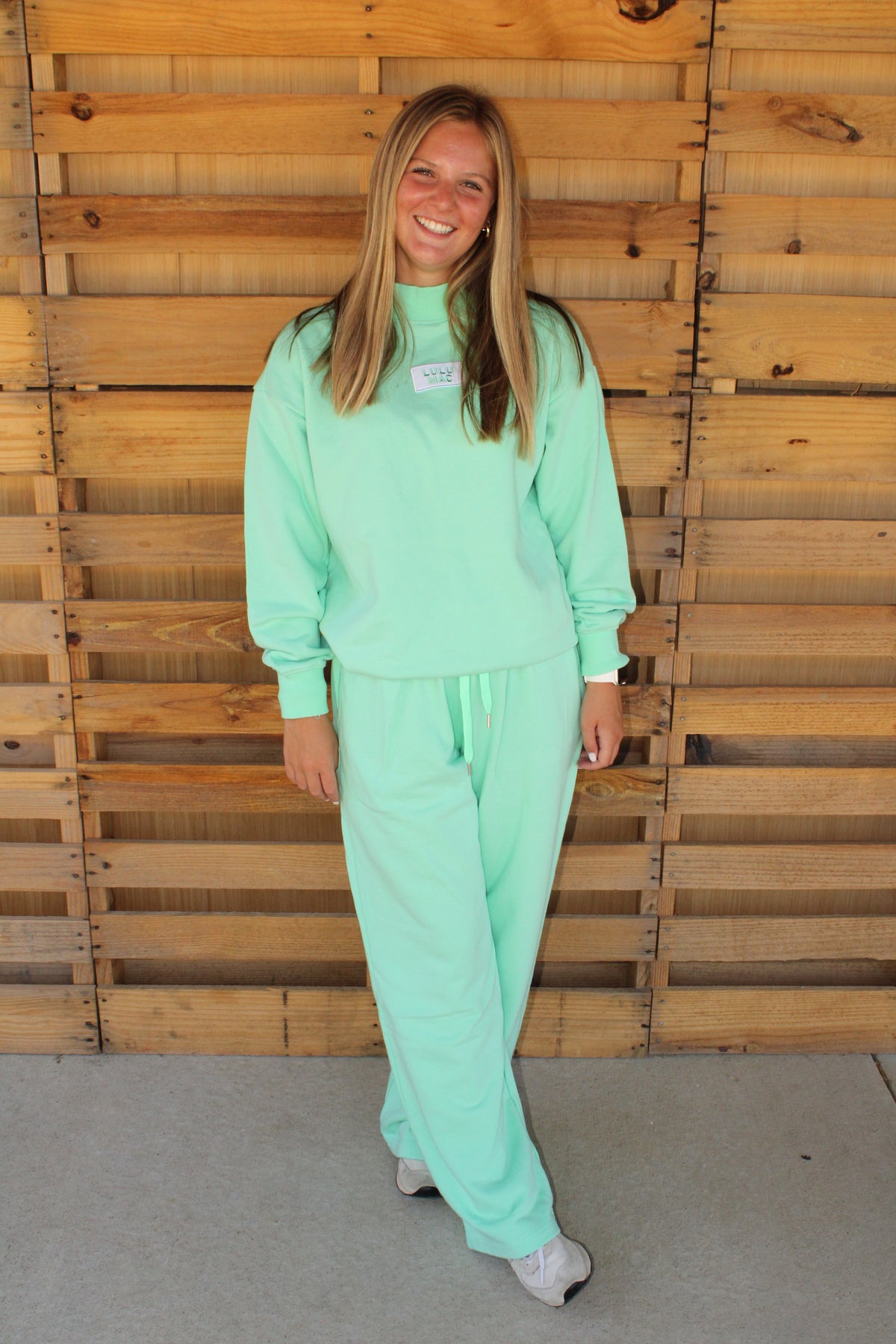 Seafoam Lulu Mac Patch Mockneck