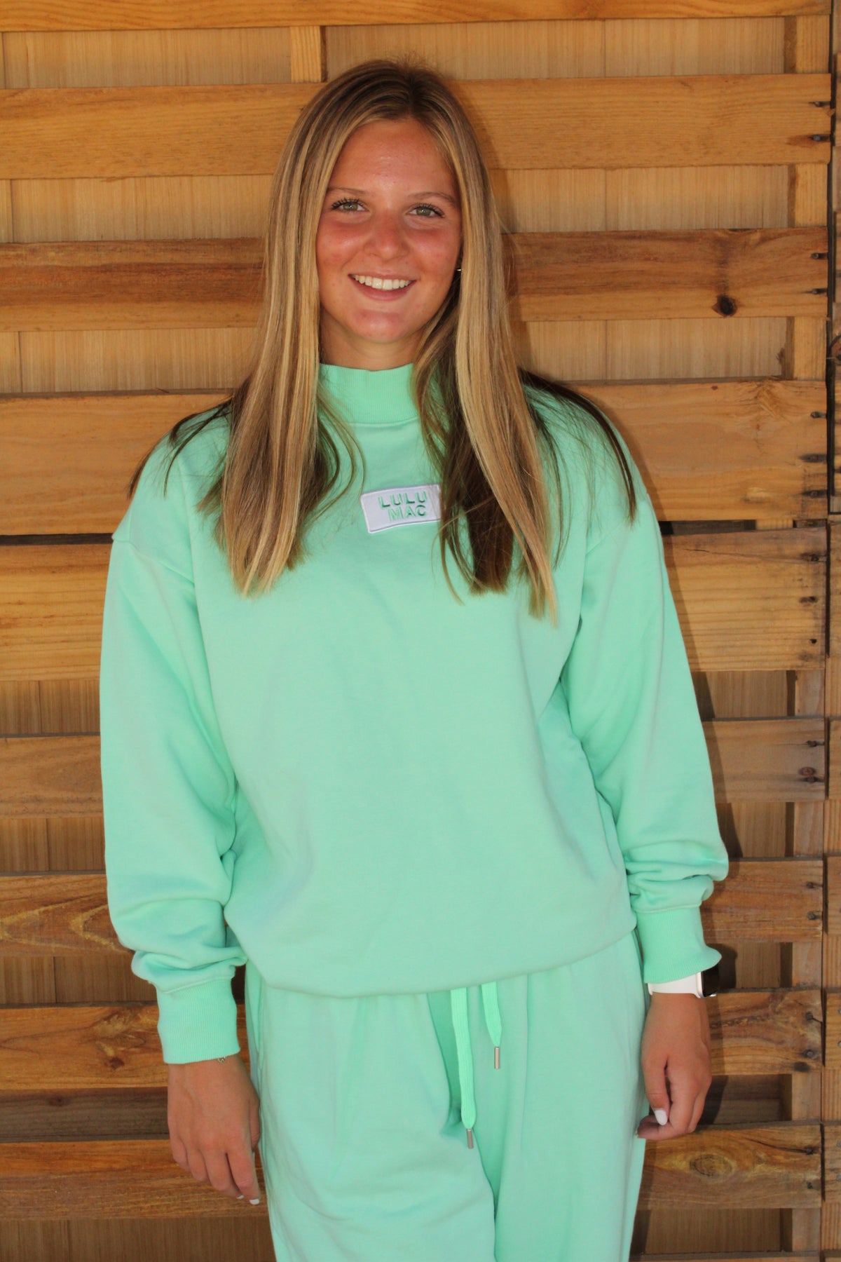 Seafoam Lulu Mac Patch Mockneck