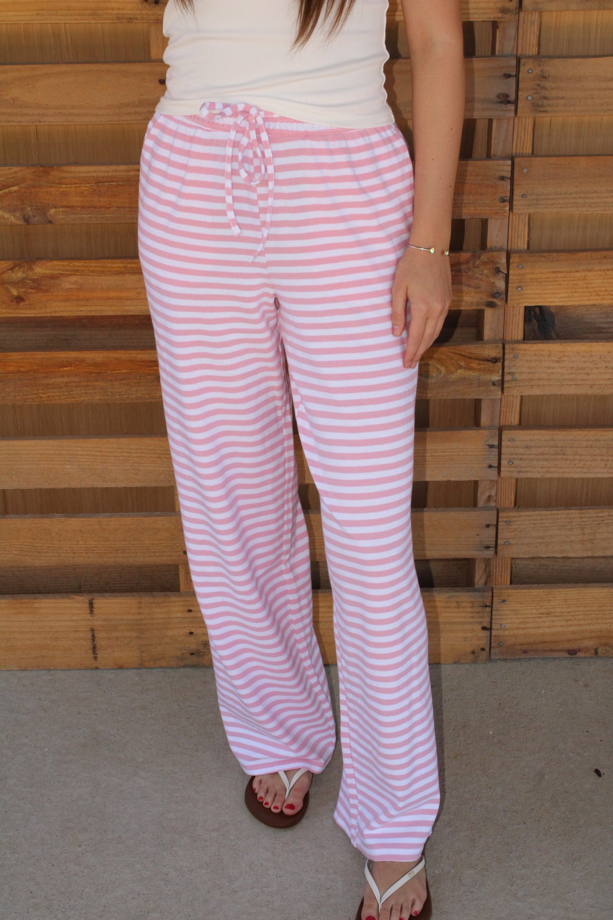 Light Pink Stripe Lulu Mac Pants
