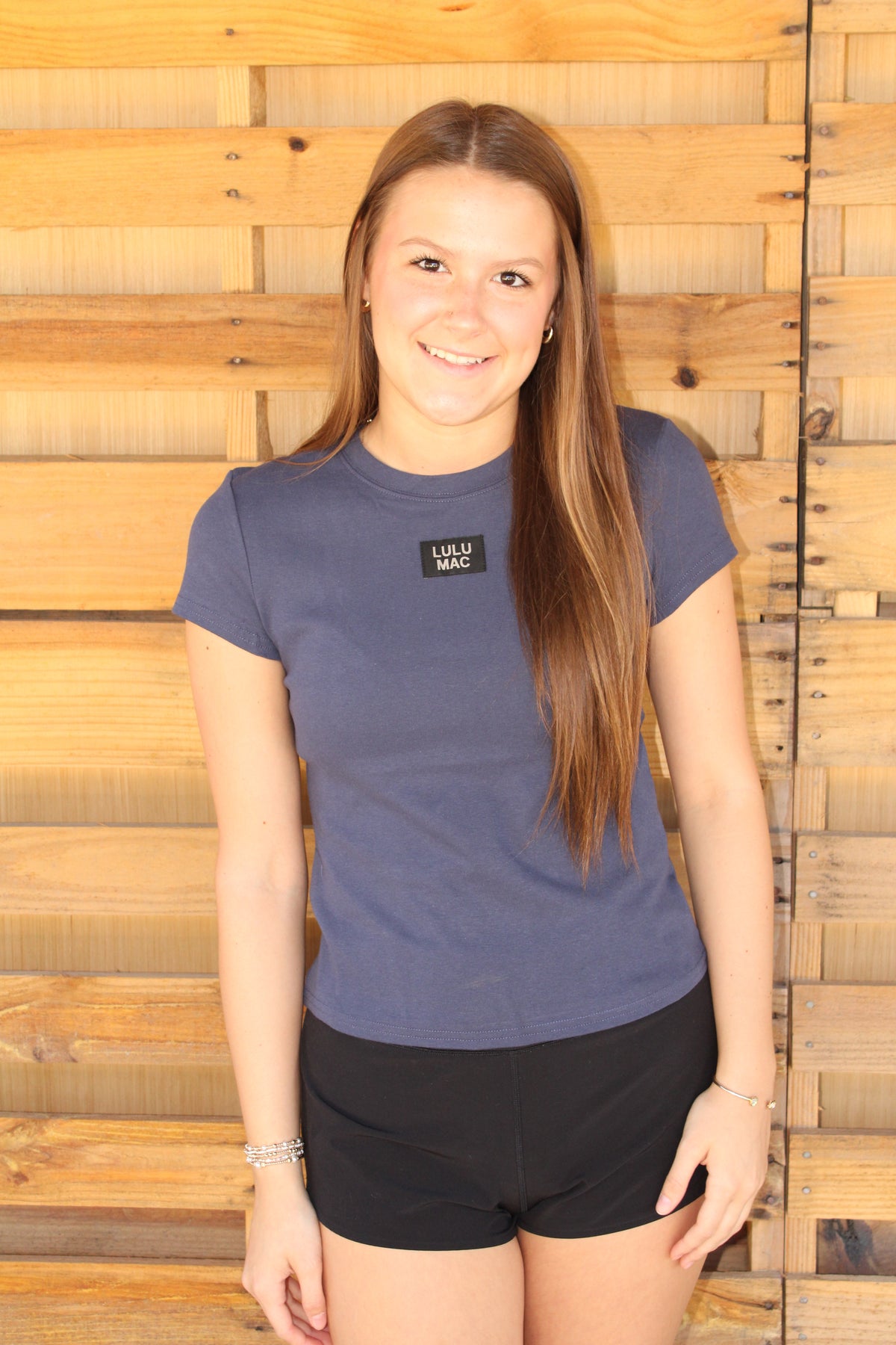Navy Lulu Mac Babydoll Tee