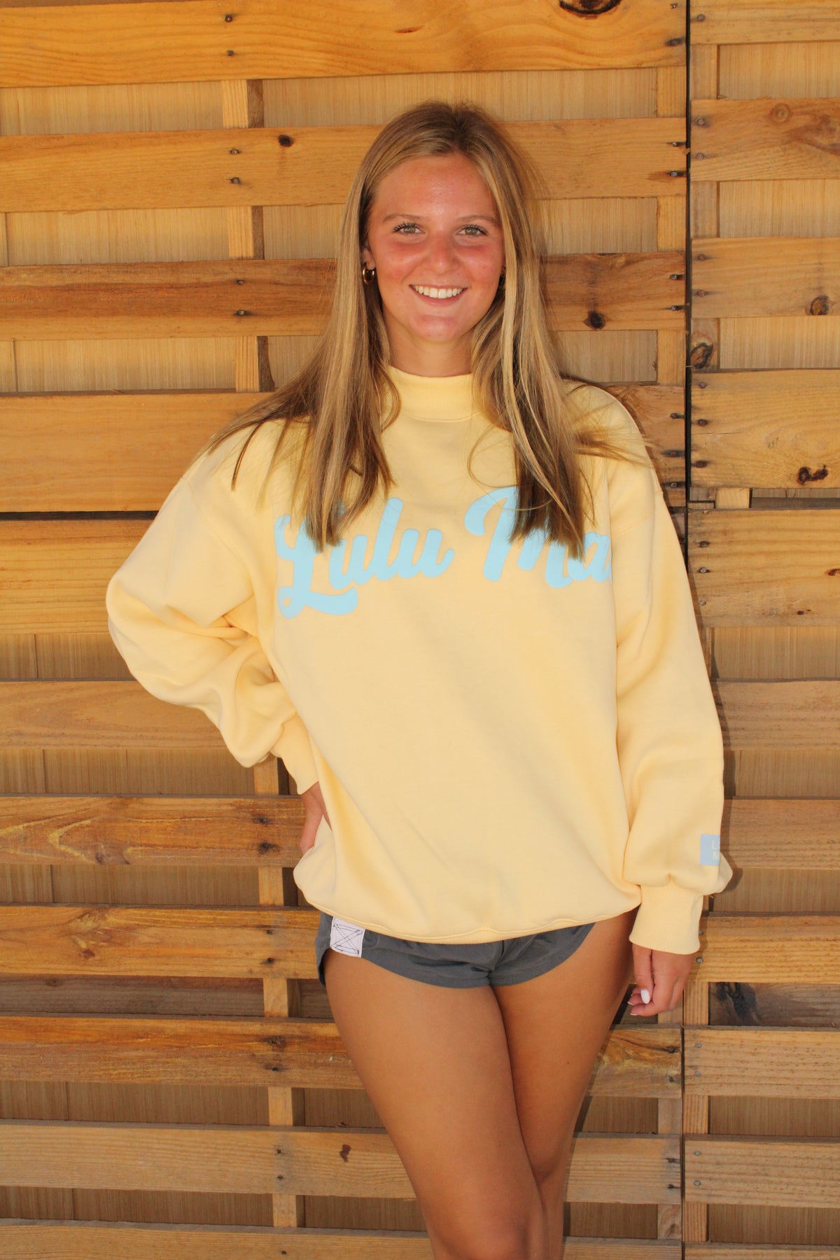 Yellow With Blue Script Lulu Mac Mockenck