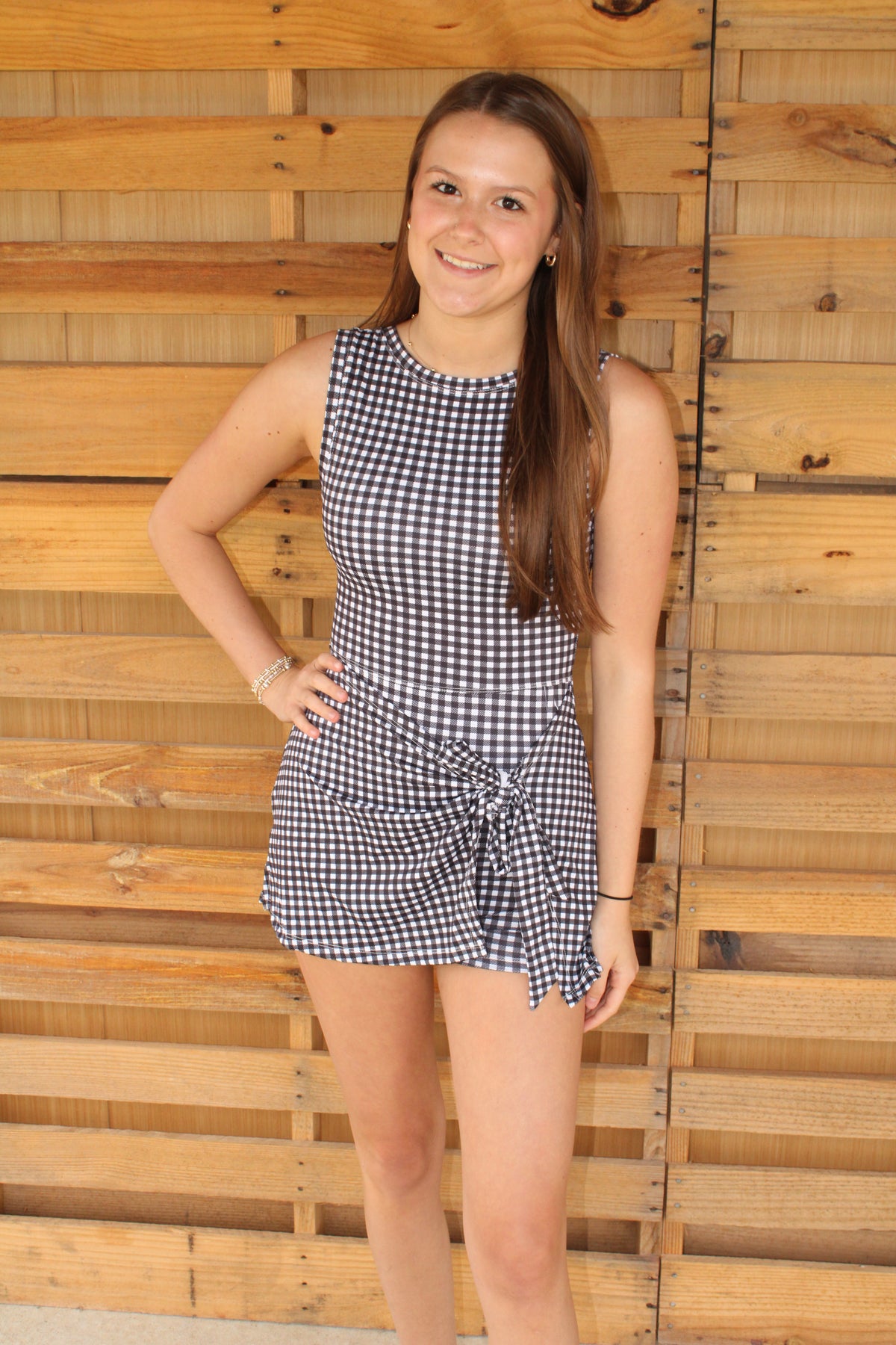 Checkered Charm Wrap Dress